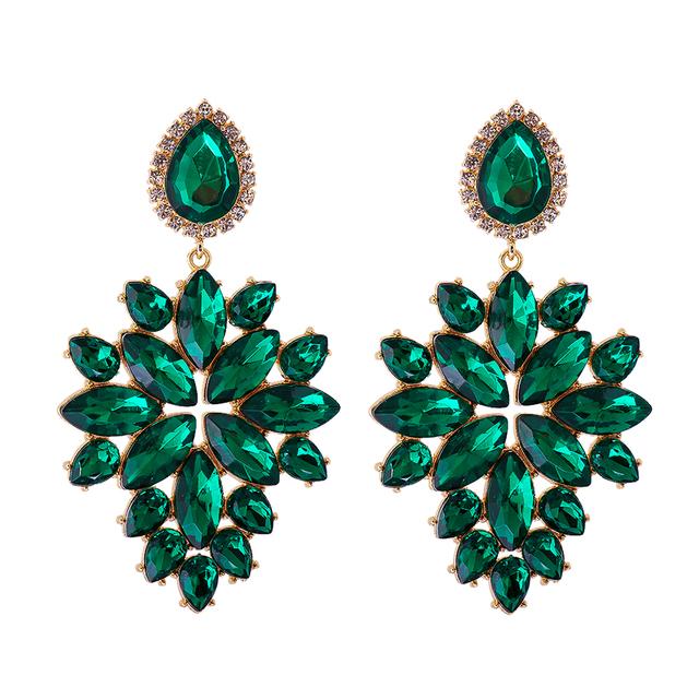 2022 New Products 16 Colors New Rhinestones Jewelry Statement Earrings Big Glass Drop Earrings for Women Fashion Accessories