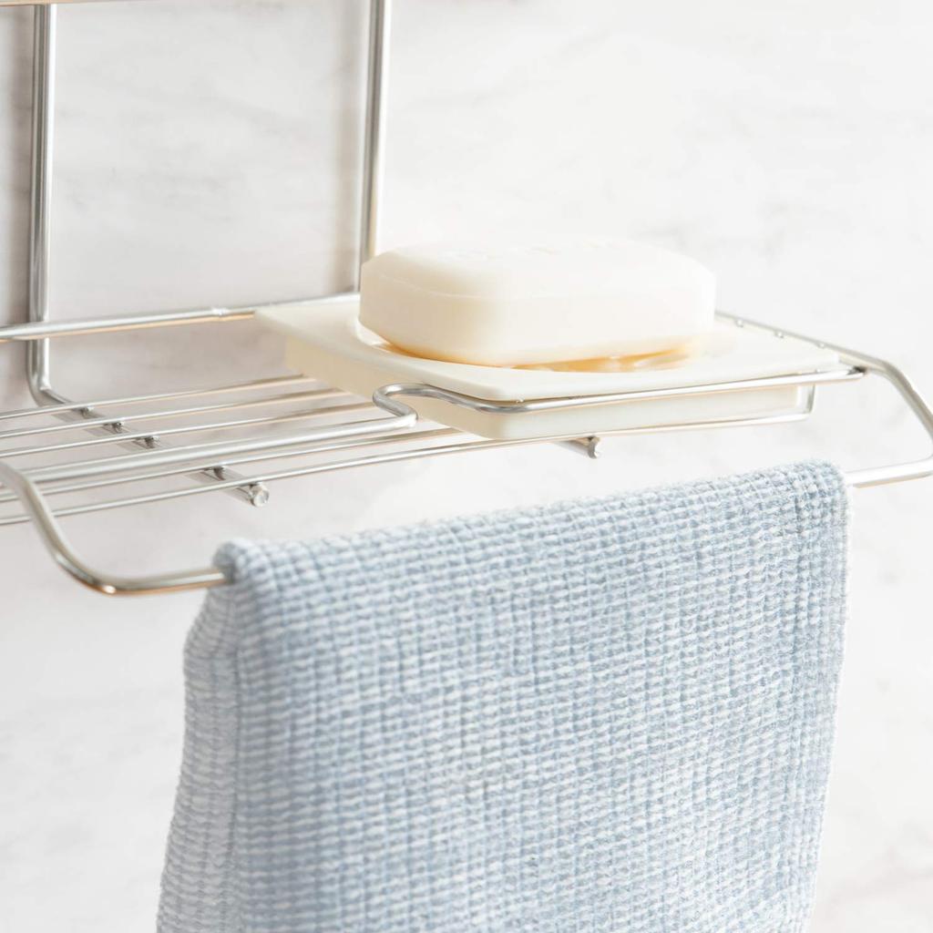 Belca Stainless Steel Shower 3 Width X Depth X Height Bath Rack, Tiers, 22.4 14.7 55.9 Cm, Storage, FH-315