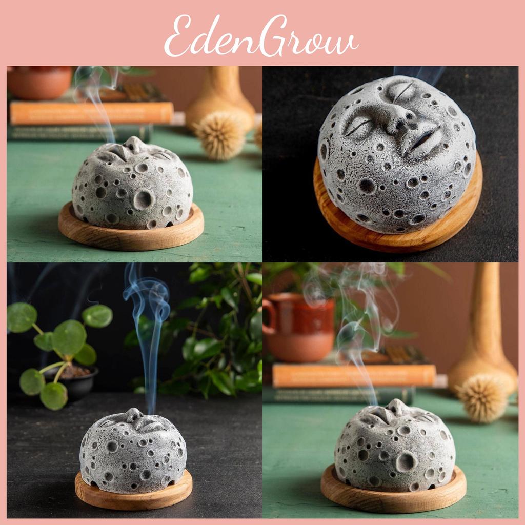 Nowoczesny Minimalistyczny Palnik na Kadzidła Księżycowy Unikalna Żywica Wystrój Domu Prezent Aromaterapeutyczny