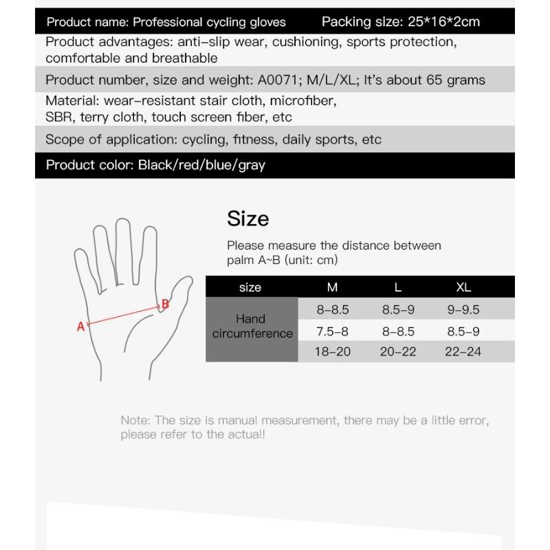 Professional Outdoor Antislip Wear-Resistant Sweat Absorbing and Breathable Gloves for Cycling Fitness and Mountaineering Sports