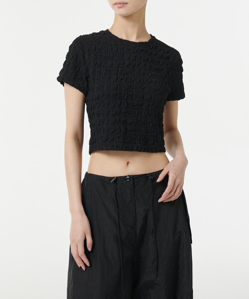 MUSINSA STANDARD WOMAN Women'S Smoked Crop T-Shirt [Black]