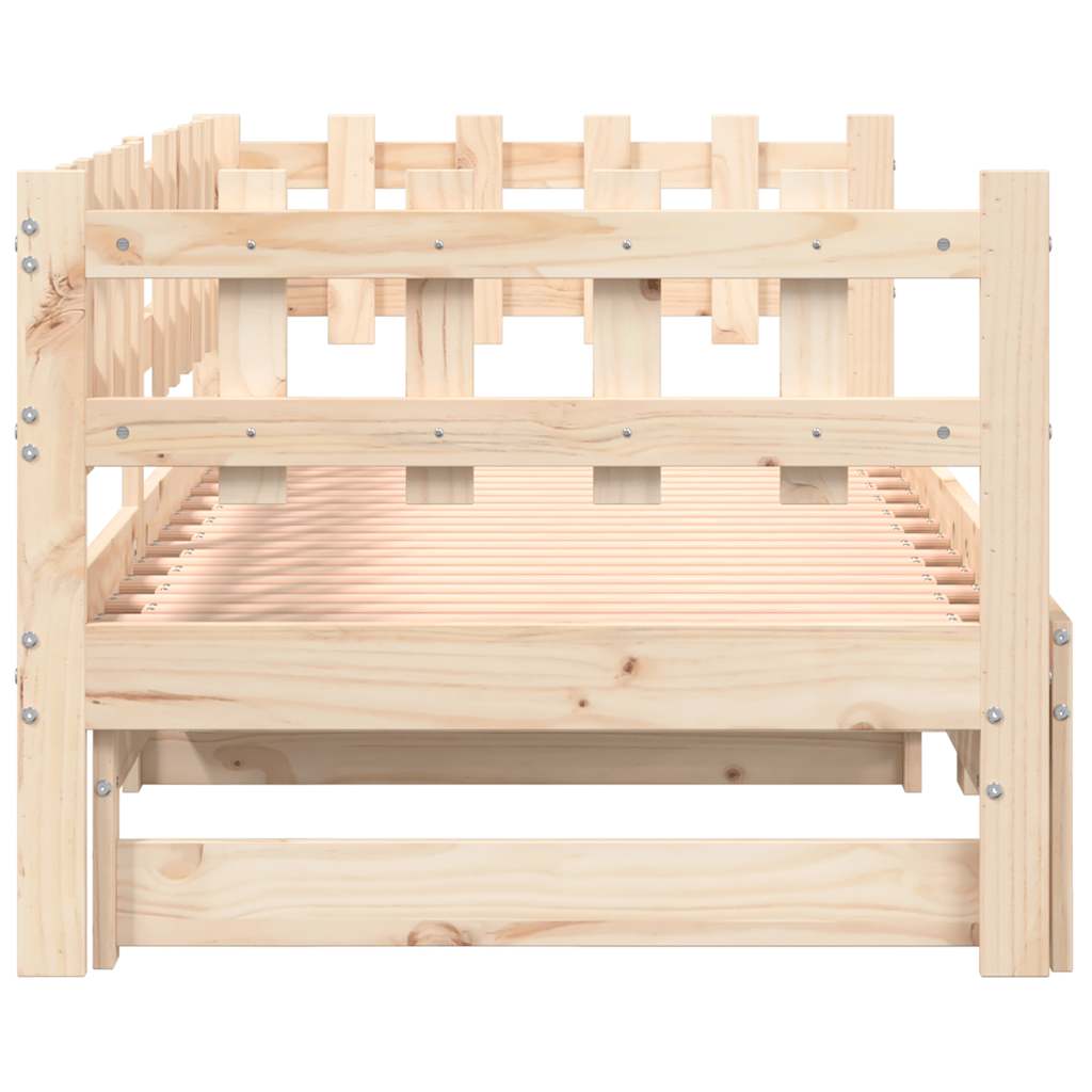Extendable Daybed 2x (90x200) cm Solid Pine Wood