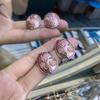 Rose Gold Flower Oil Painting Series Earrings Enamel Color Oil Dripping Small Flower Earrings Temperament Sweet Personality Earrings Women