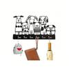 Creative Animal Wrought Iron Wall Mounted Key Holder with Screws and Expansion Bolts