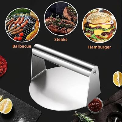 Stainless Steel Burger Press Smash Hamburger Patties Meat Masher Circular Mold for Deli Meats Kitchen Accessory