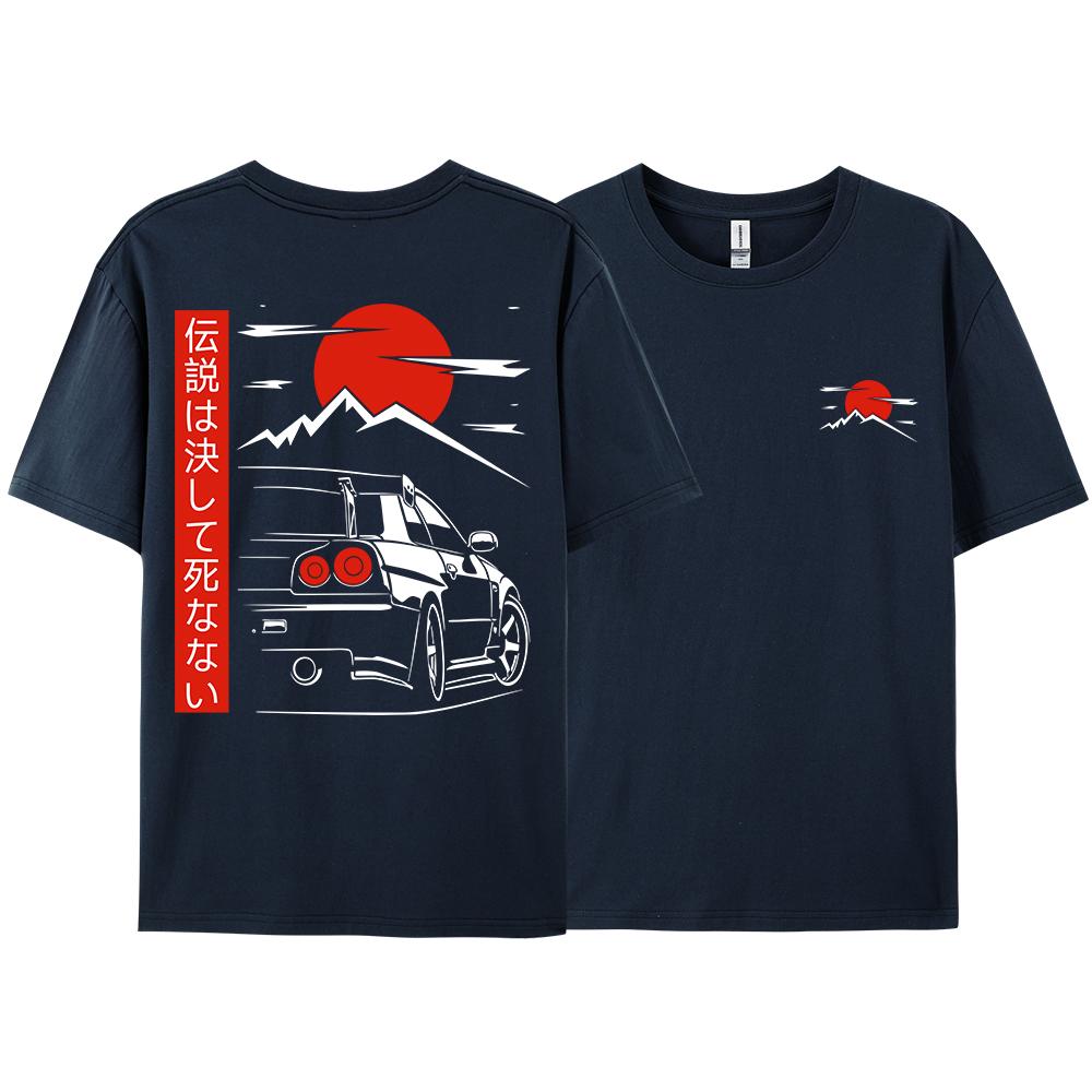 T-shirts Style Japonais Culture JDM GTR Racing Hommes Femmes Street Wear Design Original Oversize 100% Coton Tops Couple T-shirts