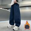 Winter 2025 Boys' Scimitar Pants - Plus Velvet, Straight Leg for Big Kids In Autumn and Winter