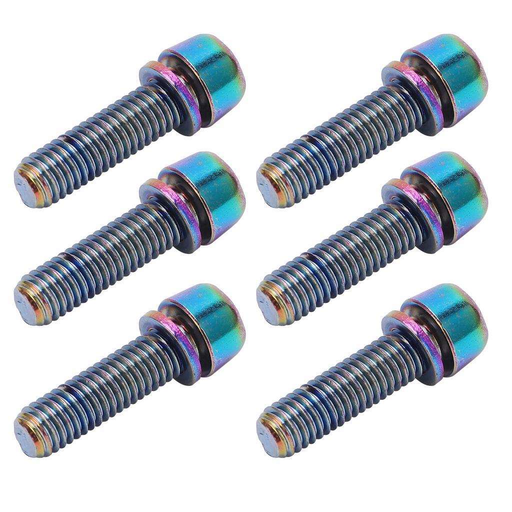 KRSCT 6pcs Cycling Stem Screws with Washers Stainless Steel Bolts Screws for Mountain Cycle