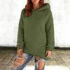 Warm Hooded Fleece Sweatshirt for Women Solid Color Long Sleeve Fashion Top