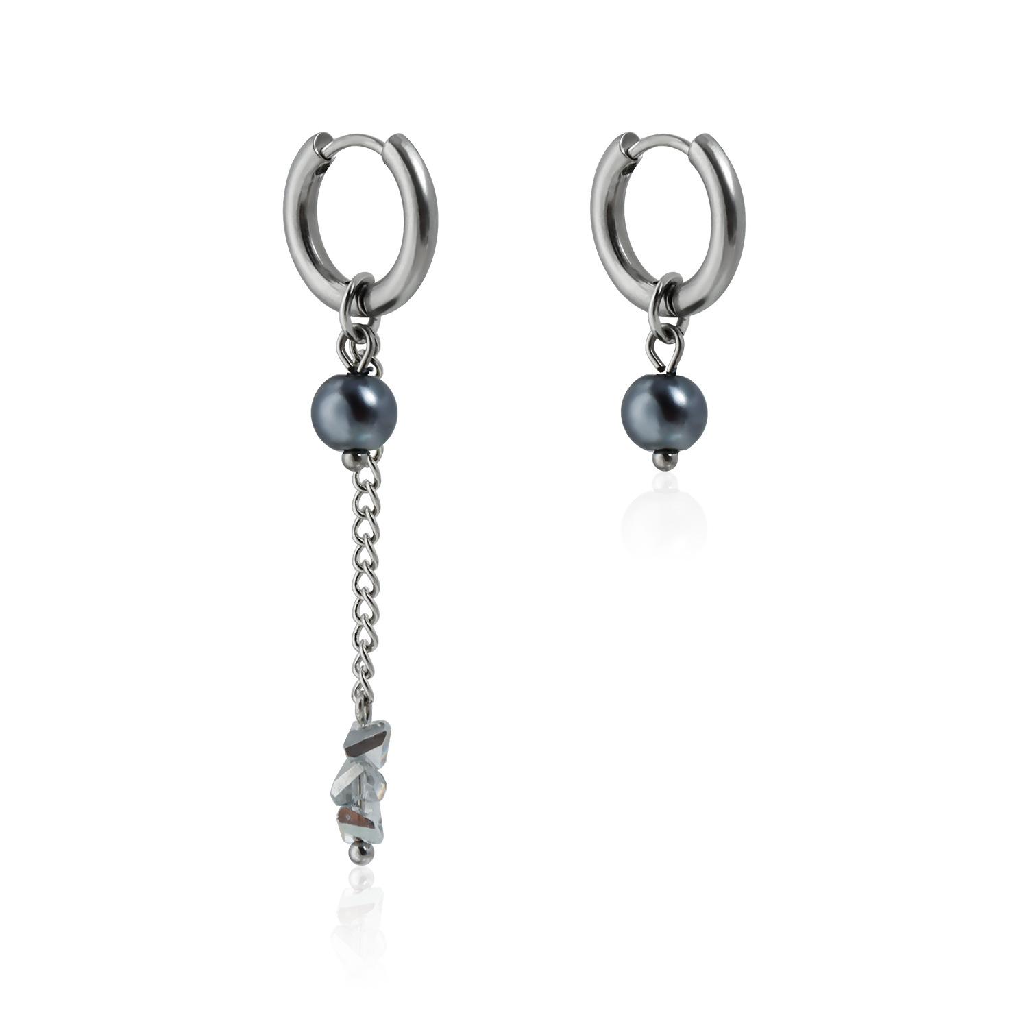 Geometric crystal round bead winding necklace ins sweet cool light luxury earrings necklace