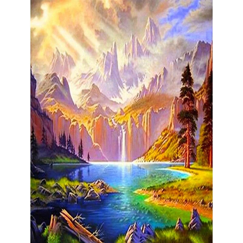 5D DIY Diamond Painting Kit Great Falls Characters Diamond Embroidery Rhinestones Decorations for Home