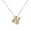 Luxury Zircon 26 English Letter Pendant Necklace for Women Gold Plated Stainless Steel Chain Fat Alphabet Hip Hop Necklace