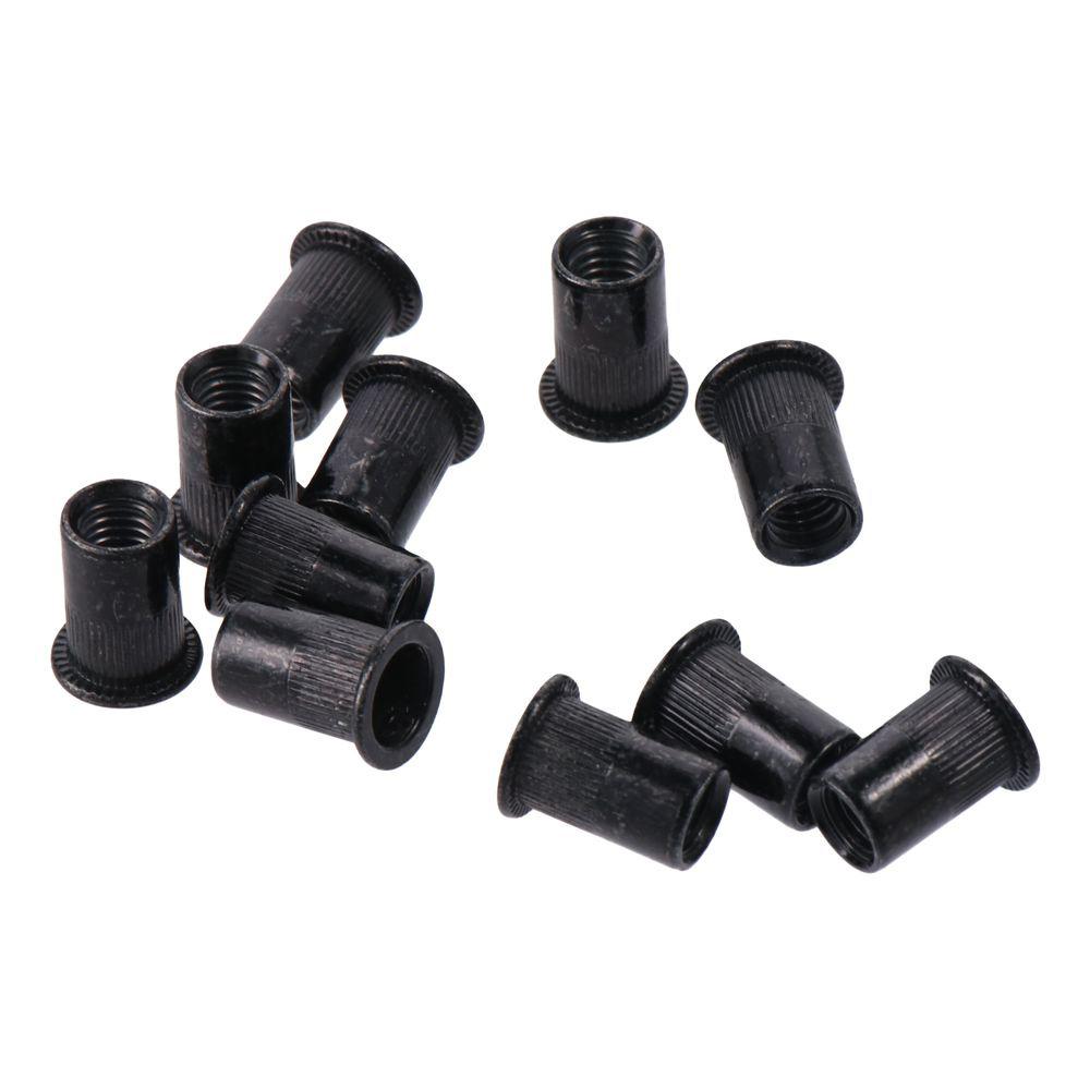 20Pcs M3 M4 M5 M6 M8 M10 M12 Rivet Nuts Carbon Steel Zinc-Plated Flat Head Insert Rivnuts