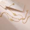 Hollow Round Double Hole Interlocking Zircon Bracelet Jewelry Gift for Women