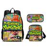 My Singing Monsters Backpack Pen Bag Shoulder Bag 3Pcs Set Large Capacity Kindergarten Elementary School Boys and Girls