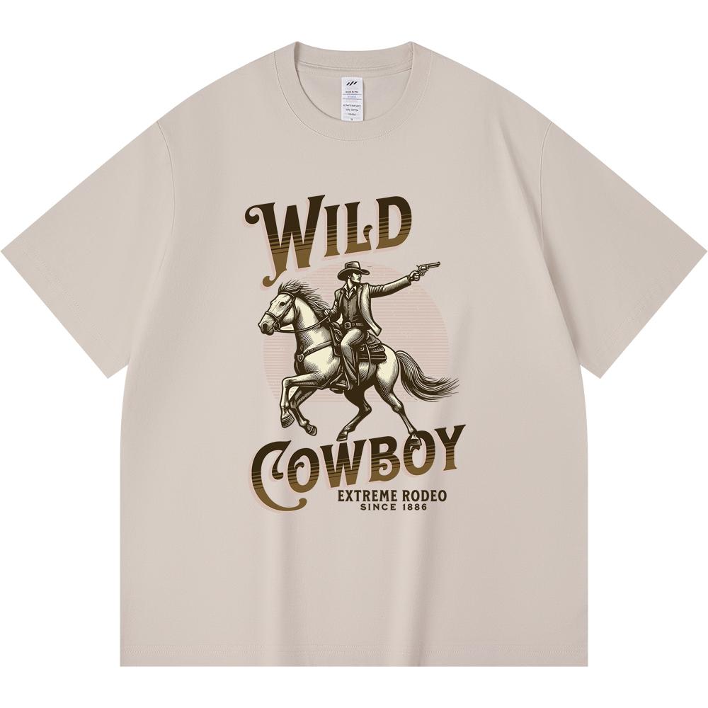 

Футболка из 100% хлопка плотностью 230 г/м2 с принтом Wild Cowboy, забавная футболка из чесаного хлопка в стиле Харадзюку XS абрикосовый