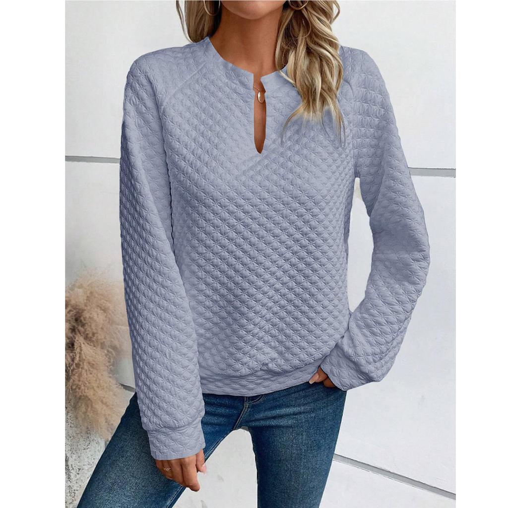 Women's Fashionable Sweatshirts Casual V Neck Pullover Tops