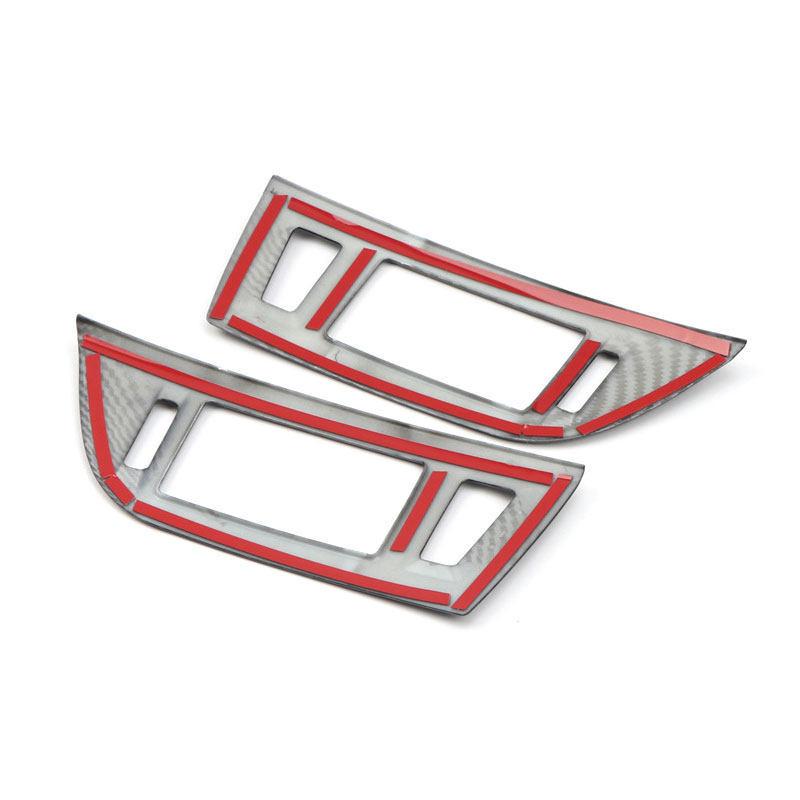 For Mitsubishi Pajero 2007- ABS Carbon Fiber Texture Car Center Console Air Conditioning Air Vents Outlet Frame Cover Trim