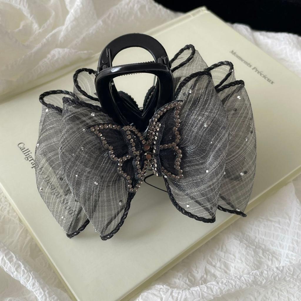 Elegante Frauen Bogen Haar Klaue Clips Mädchen Pferdeschwanz Bowknot Haarnadeln Retro Stirnband Barrettes Zubehör Schmetterling Clip