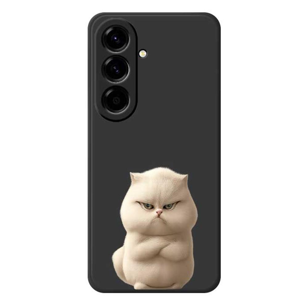 For Samsung Galaxy A56 5G Case Angry Cat Pattern Printing Straight Edge TPU Phone Back Cover