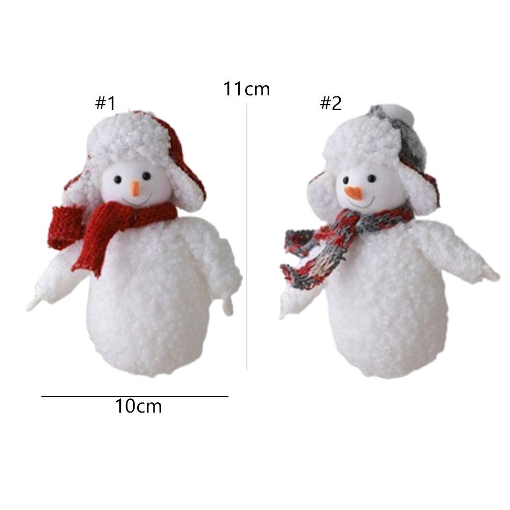 2pcs Red White Plush Snowman Doll Soft Christmas Tree Decorations  New Year Ornaments