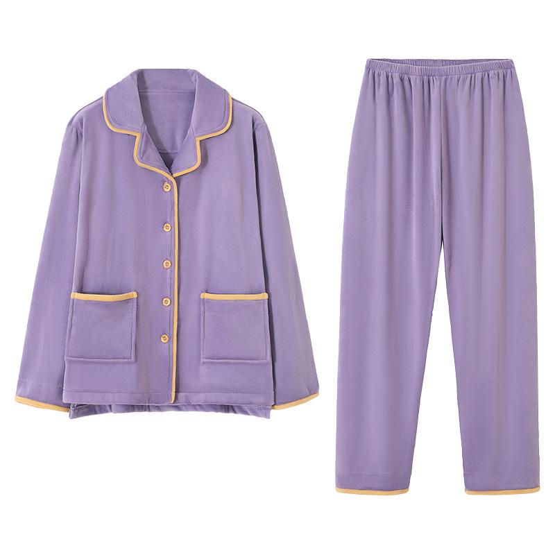 Pajamas Ladies Winter Coral Fleece Thickened Fleece Autumn And Winter Flannel Large Size Spring And Autumn Island Fleece Winter Loungewear