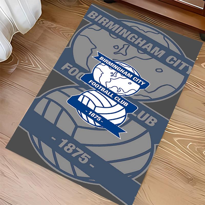 1pc BIRMINGHAM CITY LOGO Print Area Rug - Soft,Washable Non-Slip Indoor Mat for Office Chairs,Living Room,Home Office Decorative Rug