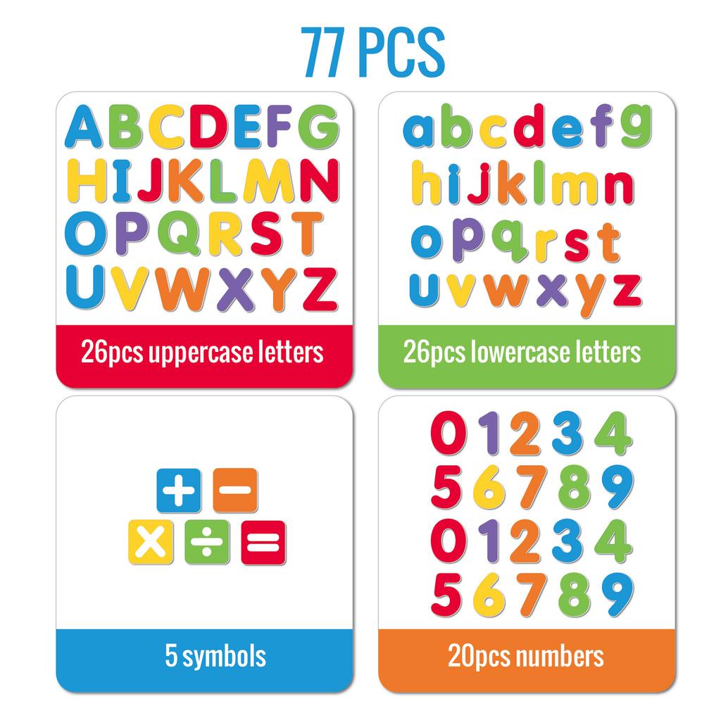 Flexible Magnetic Fridge Stickers DIY Colorful Letters Numbers Educational Teaching Tools Preschool Kids Learning Spelling Math