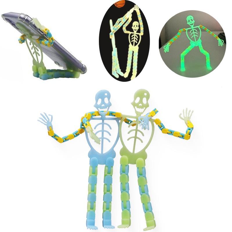 Fluorescent Transformable Skeleton Halloween Toy Wholesale Unique And Novel Prank Toy