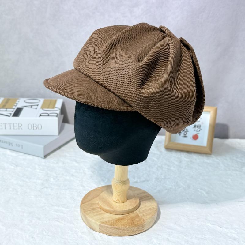 25 Early autumn new quality modern retro black personalized octagonal hat women's British soft-brimmed newsboy hat tide