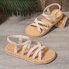 Fashion Fashion Women's Sandals 2025 Summer New Casual Beach Sandals for Women Flat Sandals Bohemian Vacation Outwear Sandalias De Mujer