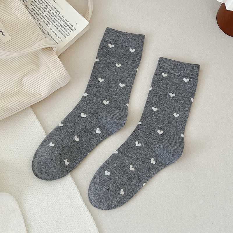 Spring and Autumn Trendy Mid-calf Socks for Girls, Pile Socks, Casual and Versatile Long Socks for Girls