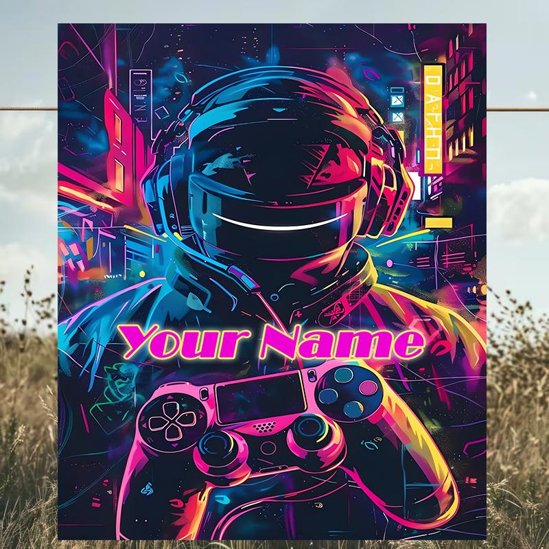 1PC Custom Name Cyberpunk Profile outdooor Flannel blankets Patterns Throw Blanket All-Season Soft Gift for Couch, Bed, Camping gifts