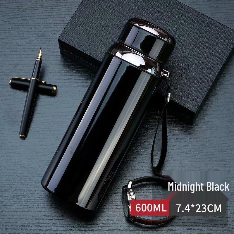 Insulated Stainless Steel Kettle with Tea Infuser, 600-1000ml Capacity - Portable Cup for Car Use