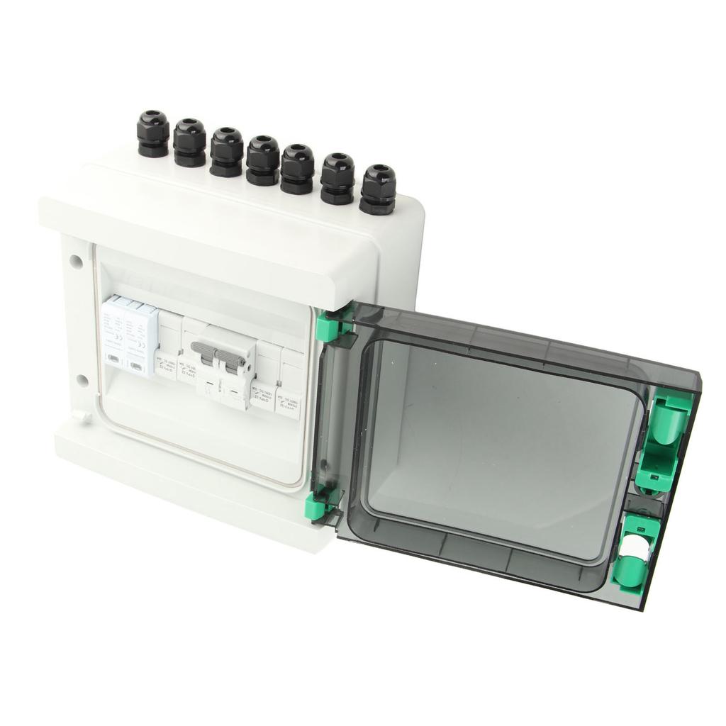 Solar PV Combiner Box 2 String Thunder Protection Circuit Breaker 2 In 1 Out DC550V IP65 Waterproof with MPPT Inverter