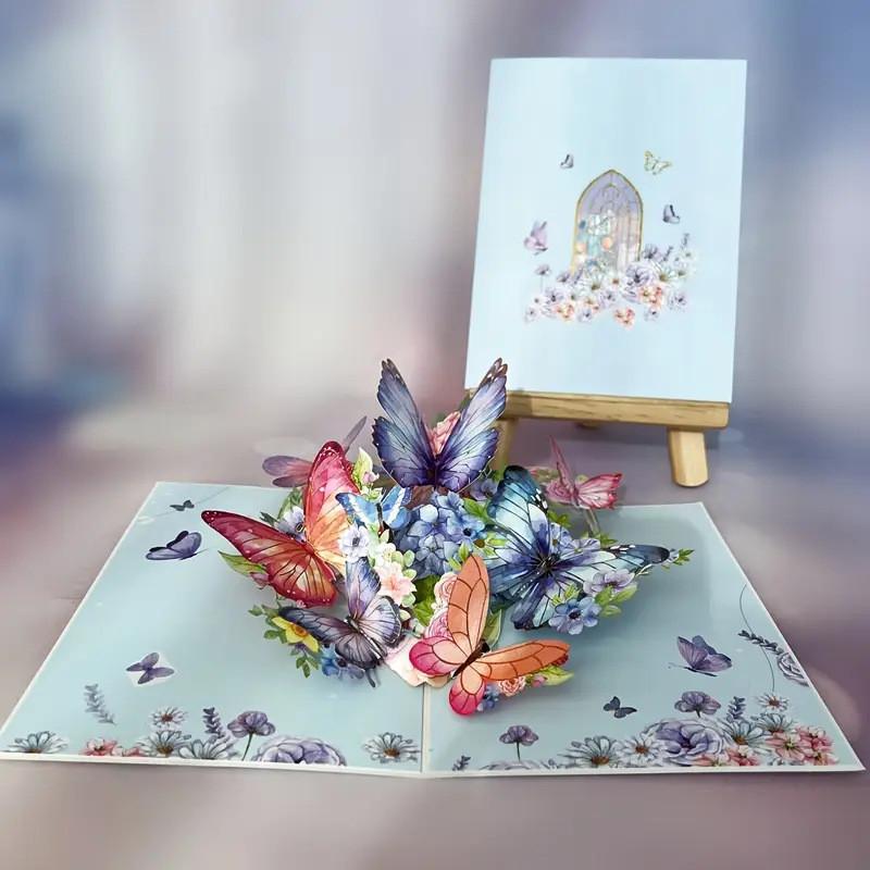 Ewige Blüte Popup-Karte für Valentinstag und Muttertag mit Laserschnitt-Motiv