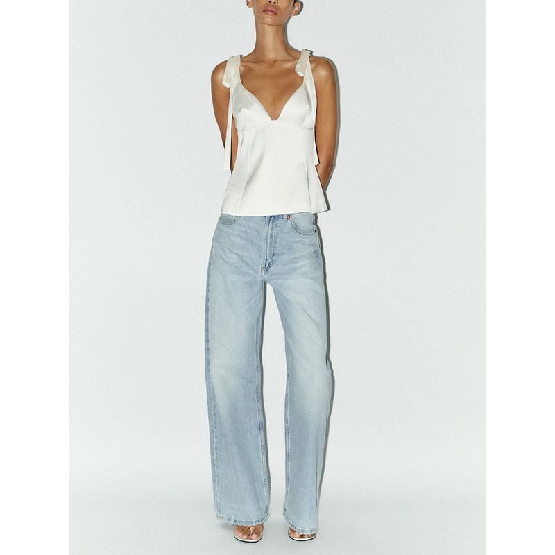 Za2025 Summer New Women clothes Bowknot Decoration Texture Top 3059371 251 4772029 636