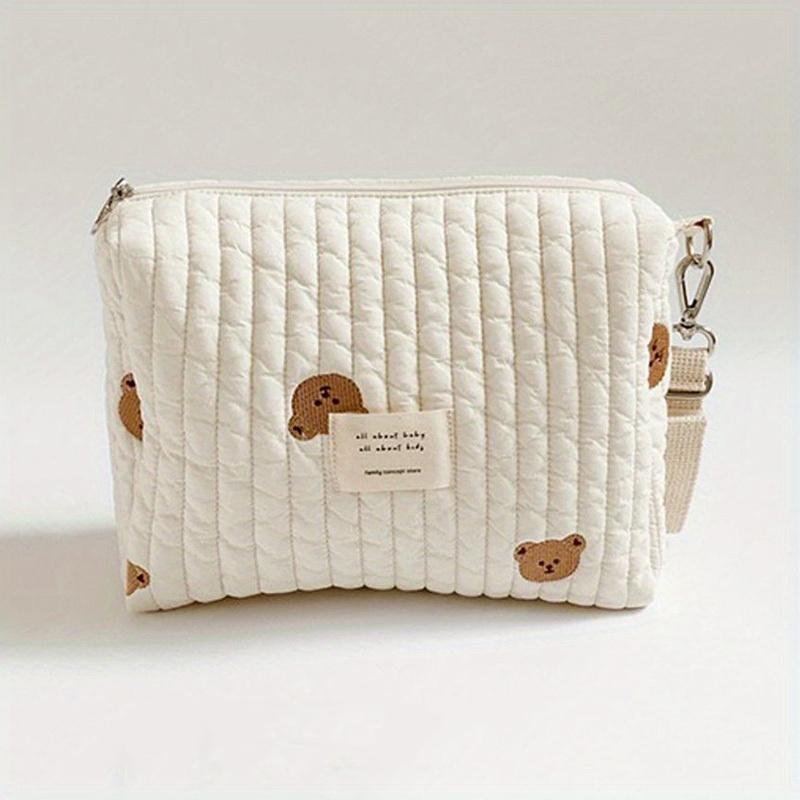 1pc Embroidered Diaper Bag For, Reusable Stroller Organizer with Wet/Dry Compartment, Portable Zipper Pouch for Moms