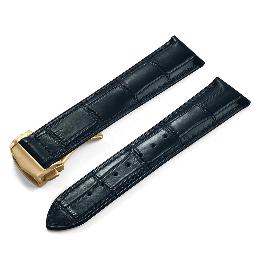 19mm 20mm 21mm 22mm High Quality Genuine Leather Watch Strap For Omega 007 Seamaster 300 Business Clasp Accessories