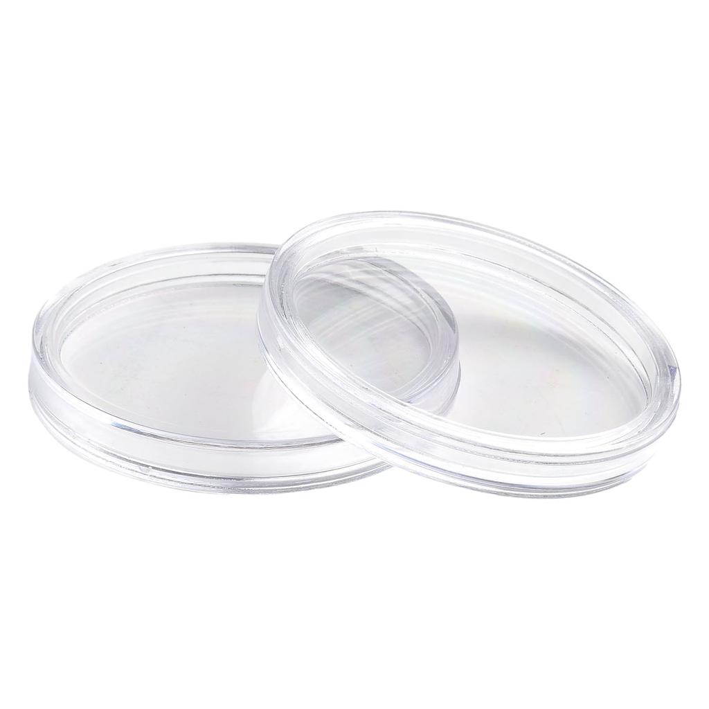100 Pcs Clear 32mm Clear Plastic Coin Capsules Coin Holders Protector Cases Round Artware Storage Boxes Household Storage Tools