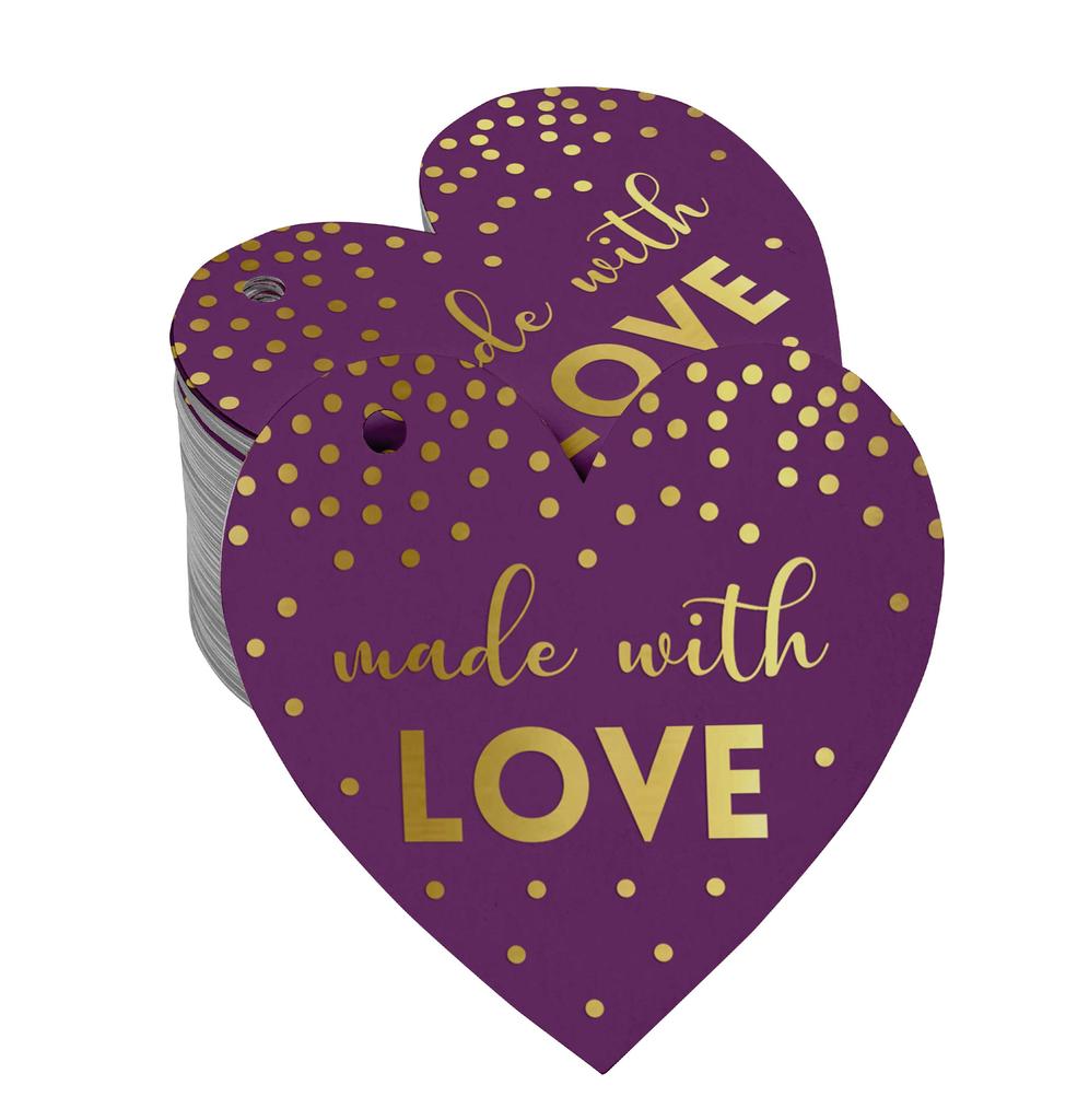 Inkdotpot Gold Foil Paper Hang Tags Made With Love Wedding Favor Tags 100