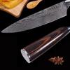5Pcs Damascus Chef Knife Wood Handle Damascus Kitchen Knife Santoku Slicing Chef Paring Utility