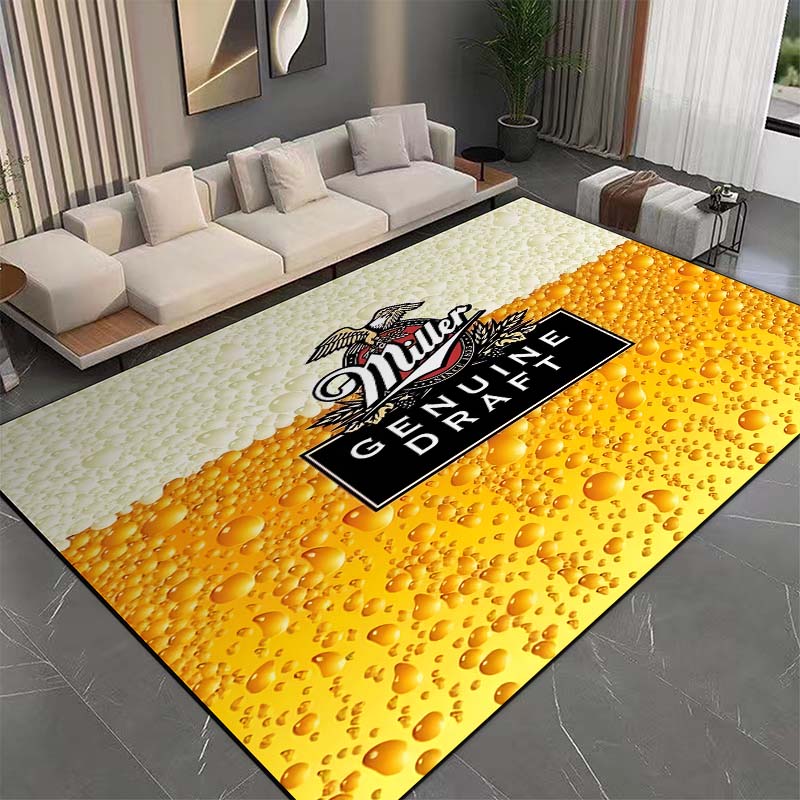 15 Size Genuine Draft M-Miller Pattern Rug Bedroom Living Room Bathroom Mat Creative Door Mat Area Rug Beer Bar Decor Carpets