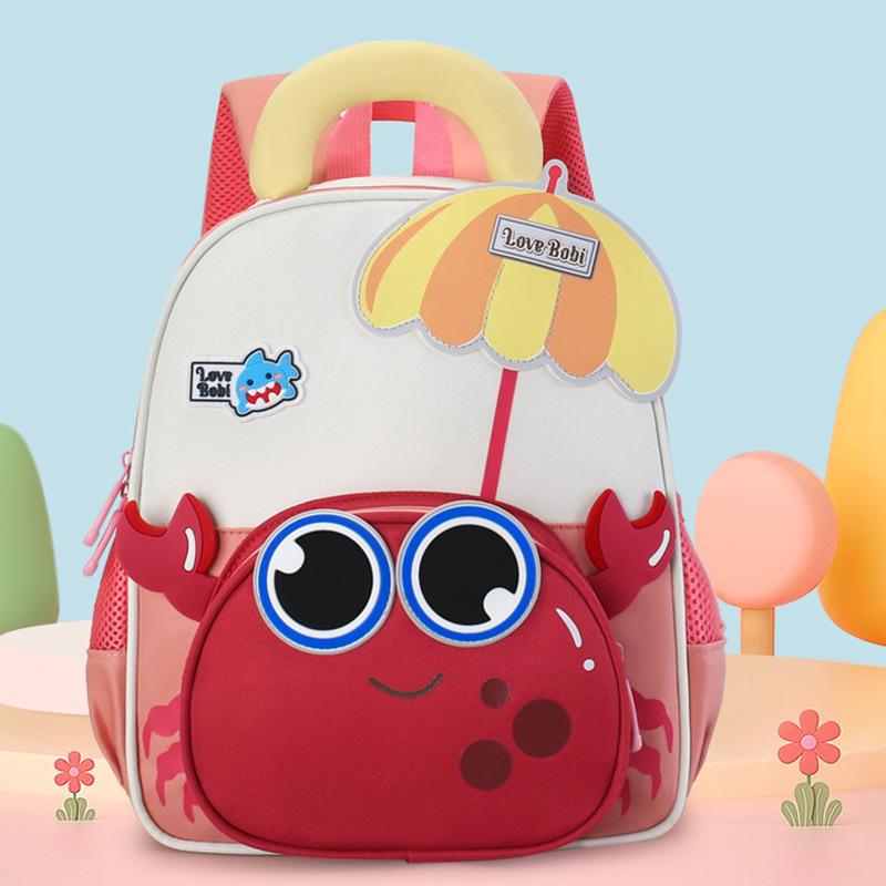 Schultasche neue Cartoon-Krabbe Liebe Kinder-Tasche 3-6 Jahre leichter vielseitiger Rucksack