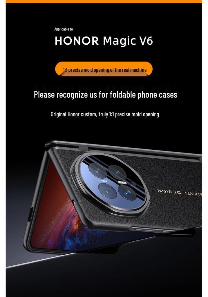 Honor Magic V6 Folding Case: Skin-Feel Lens Stand, Full Coverage, Drop Protection for Men
