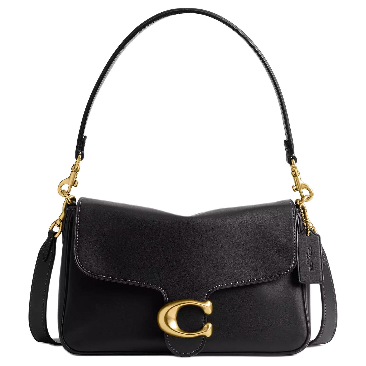

Coach Soft Tabby 25 Logo Leather Tote Shoulder Bag Medium Women handbags Black CAM98-B4BK Basic Set (Bag+Dust Bag)