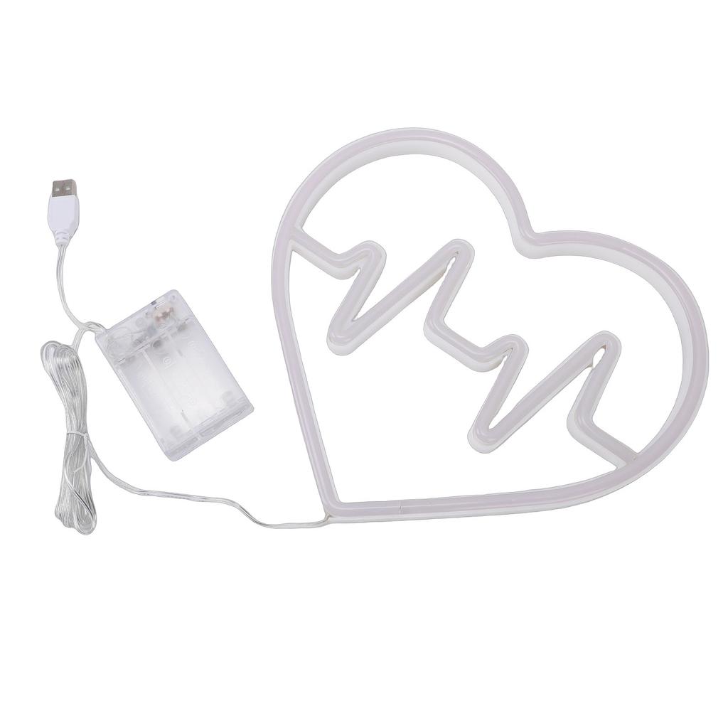Heart Shaped LED Neon Sign Romantic Neon Light USB Battery Powered for Bedroom Wedding Proposal Party Decoration Pink