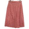 HERMES Authentic domestic product: RE EDITION1973 5H0399DQ Wool Silk H-pattern Belted Tuck Flare skirt 36 Red x whiteUsed