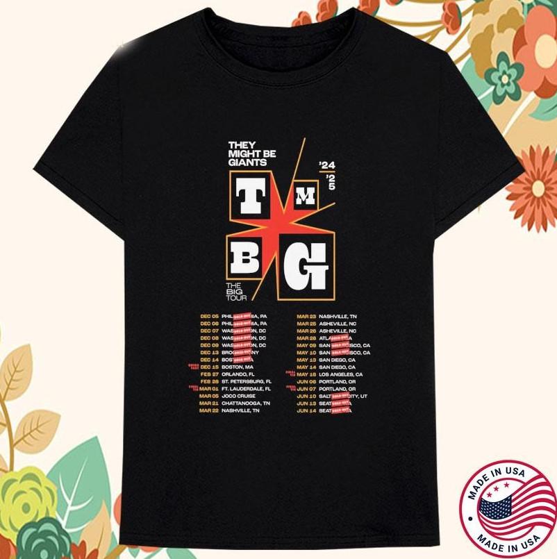 They Might Be Giants The Big Tour 2026 2026 T-shirt size S-5XL S