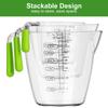 FAIS DU 3 PCS Plastic Measuring Cups Set, Stackable Clear Measuring Cup with Spout and Angled Grip Handle Kitchen Cooking Tools
